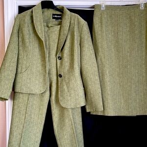 3 piece Olive colored Sag Harbor Suit.